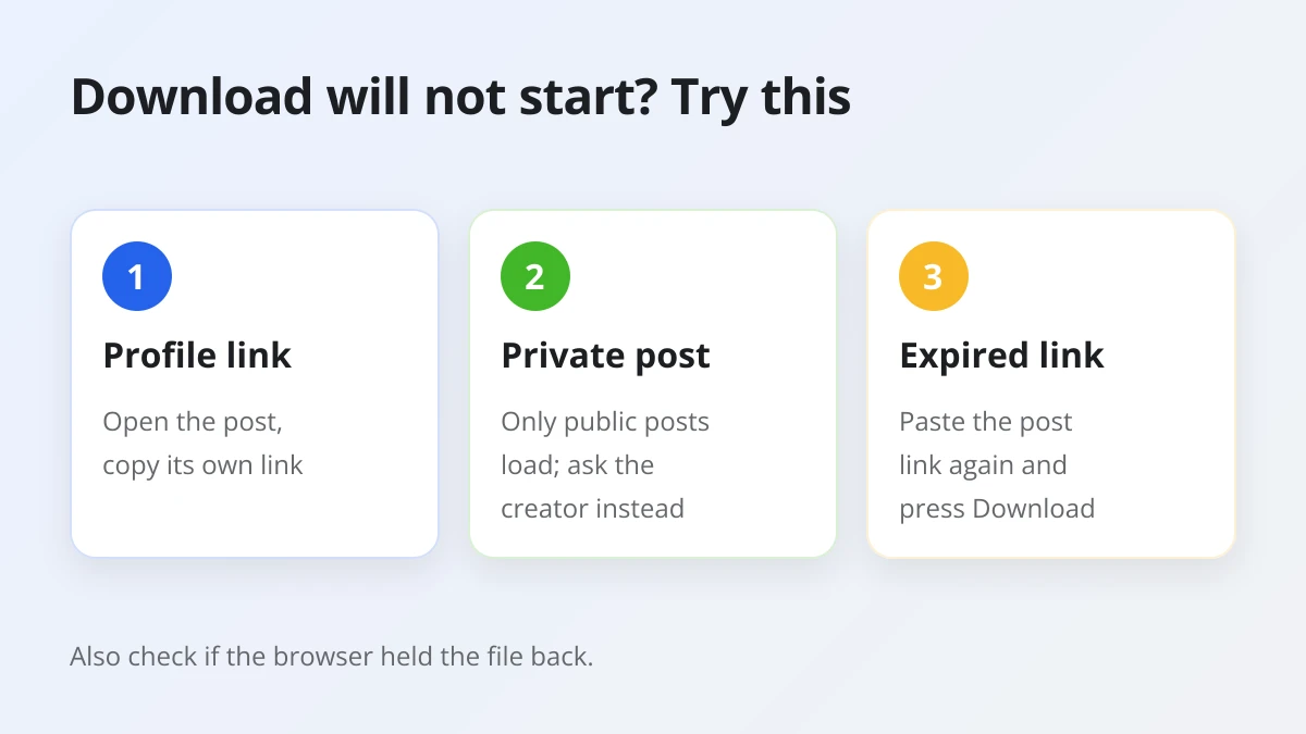 Common reasons a Threads video won't download on a computer and how to fix each one