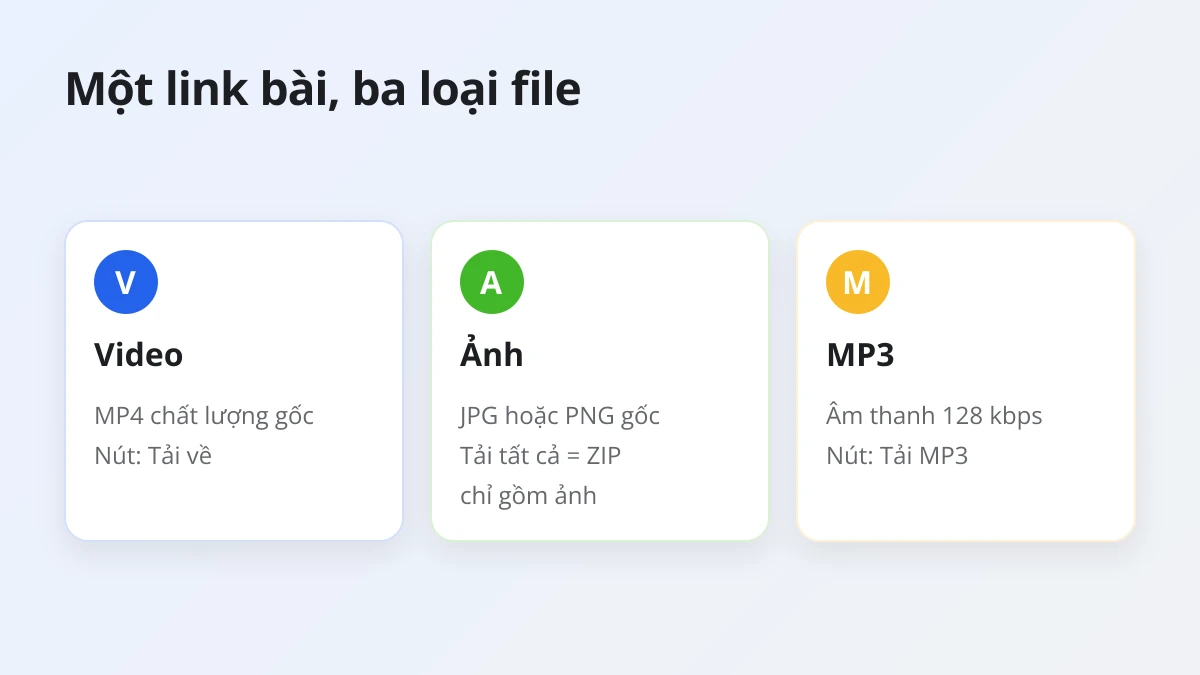 Một link bài Threads cho bạn những gì trên máy tính: video MP4, ảnh kích thước gốc và âm thanh MP3