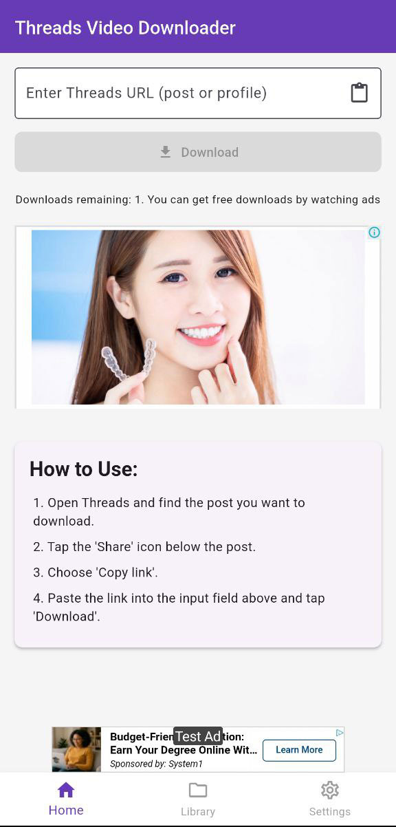 Threads Downloader Android App